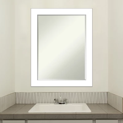 Amanti Art Wedge White Petite Bevel Bathroom Mirror (28 x 22 In) 6 Amanti Art Wedge White Petite Bevel Bathroom Mirror (28 x 22 In) - Image 4