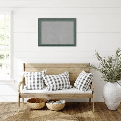 Amanti Art 31"x23" Upcycled Framed Magnetic Board - Rustic Teal and Gray 6 Amanti Art 31"x23" Upcycled Framed Magnetic Board - Rustic Teal and Gray - Image 4