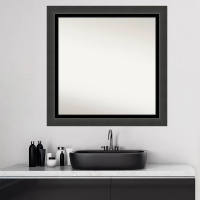 Amanti Art Tuxedo Black 31x31 Bathroom Wall Mirror - Non-Beveled Contemporary Decor 9 Amanti Art Tuxedo Black 31x31 Bathroom Wall Mirror - Non-Beveled Contemporary Decor - Image 7