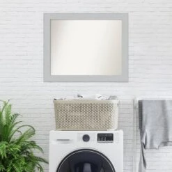 32" X 26" Non-Beveled Shiplap White Wood Bathroom Wall Mirror - Amanti Art -Amanti Art Shop GUEST 8147945b 2142 4fa0 8c69 863f8f19fca1