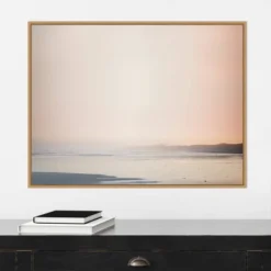 30" X 22" Currumbin Sandy Beach By Urban Road Framed Canvas Wall Art Light Brown - Amanti Art -Amanti Art Shop GUEST 82742fb9 43d5 4fab badc 07d927bc3326
