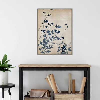 Amanti Art Indigo Leaves II by Isabelle Z Framed Canvas Wall Art - Gray Wash 6 Amanti Art Indigo Leaves II by Isabelle Z Framed Canvas Wall Art - Gray Wash - Image 4