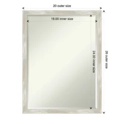 Amanti Art Crackled Metallic Silver Petite Bevel Bathroom Wall Mirror - 26 x 20 In. -Amanti Art Shop GUEST 840e62f2 f3dd 4456 b802 ac8399b67d31