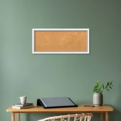 Amanti Art Morgan 32x14 Natural Cork Board with White and Blue Wood Frame -Amanti Art Shop GUEST 84583ee6 b23d 4d99 8cdc ff2479c62623