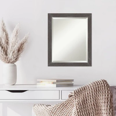 Amanti Art 19" x 23" Woodridge Rustic Gray Beveled Wood Wall Mirror 7 Amanti Art 19" x 23" Woodridge Rustic Gray Beveled Wood Wall Mirror - Image 5