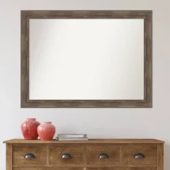 Amanti Art 43" x 32" Hardwood Mocha Real Wood Wall Mirror -Amanti Art Shop GUEST 85ab8777 4ea3 45b2 9b64 835669a6ab73