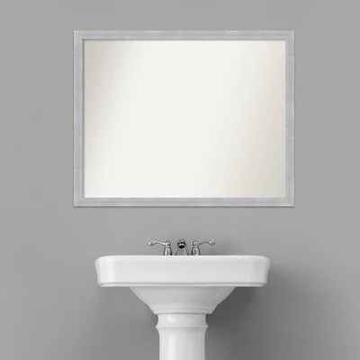 Amanti Art Grace Narrow 30" x 24" Brushed Nickel Bathroom Wall Mirror 9 Amanti Art Grace Narrow 30" x 24" Brushed Nickel Bathroom Wall Mirror - Image 7