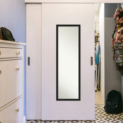 Amanti Art Brace Brushed Framed Full Length On The Door Mirror - Rustic Gray 6 Amanti Art Brace Brushed Framed Full Length On The Door Mirror - Rustic Gray - Image 4