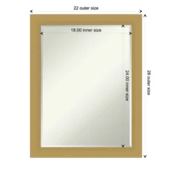 Amanti Art Grace Brushed Gold Petite Bevel Bathroom Wall Mirror, 27.5" x 21.5" -Amanti Art Shop GUEST 86395c05 5de1 4c9e bb3f e3da7d8d782c