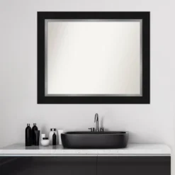 34" X 28" Non-Beveled Eva Bathroom Wall Mirror Black - Amanti Art 16 34" X 28" Non-Beveled Eva Bathroom Wall Mirror Black - Amanti Art -Amanti Art Shop GUEST 863fe1fb da45 4316 b751 c09cbc893215