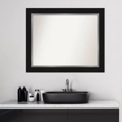 34" X 28" Non-Beveled Eva Bathroom Wall Mirror Black - Amanti Art 9 34" X 28" Non-Beveled Eva Bathroom Wall Mirror Black - Amanti Art - Image 7