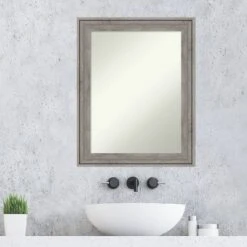Amanti Art Regis Barnwood Gray Wood Non-Beveled Bathroom Mirror -Amanti Art Shop GUEST 8725063f b5cd 4746 8a96 08da2733462f