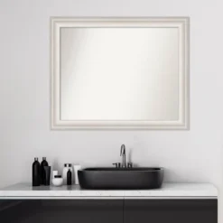 Amanti Art Trio White Wash Silver Bathroom Wall Mirror - 33 x 27 Inch -Amanti Art Shop GUEST 874b579d 14f4 4696 8027 8c58ce3324b9