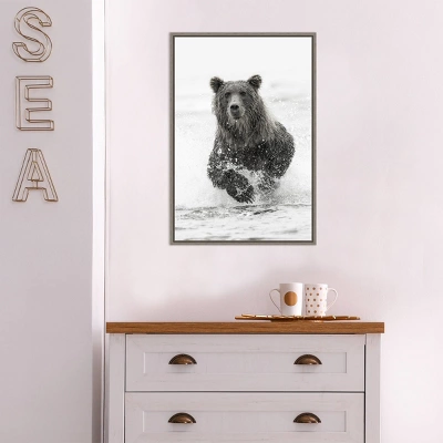 Amanti Art Bear Fishing For Salmon Framed Canvas Wall Art by Adam Jones 6 Amanti Art Bear Fishing For Salmon Framed Canvas Wall Art by Adam Jones - Image 4