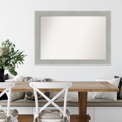 Amanti Art 41" x 29" Glam Linen Gray Non-Beveled Wall Mirror 8 Amanti Art 41" x 29" Glam Linen Gray Non-Beveled Wall Mirror - Image 6