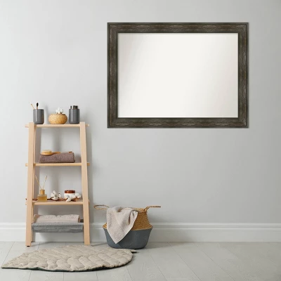 Amanti Art Rail Rustic Char Bathroom Wall Mirror, 44" x 33" Non-Beveled Designer Frame 8 Amanti Art Rail Rustic Char Bathroom Wall Mirror, 44" x 33" Non-Beveled Designer Frame - Image 6