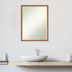 Amanti Art Carlisle Narrow Petite Bevel Wood Bathroom Wall Mirror -Amanti Art Shop GUEST 8a44748d 19dd 4737 b320 5eb7f5c3aa78