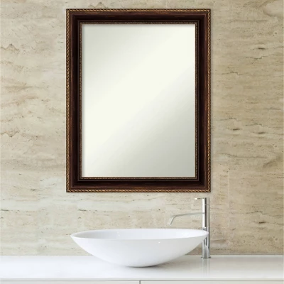 Amanti Art Corded Bronze Non-Beveled Bathroom Wall Mirror (22 x 28 inches) 6 Amanti Art Corded Bronze Non-Beveled Bathroom Wall Mirror (22 x 28 inches) - Image 4