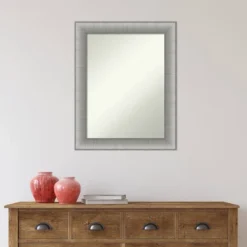Amanti Art Elegant Brushed Pewter Bathroom Wall Mirror - 23" x 29" -Amanti Art Shop GUEST 8a85a7e0 9cb1 40a7 b277 028d461fcc29