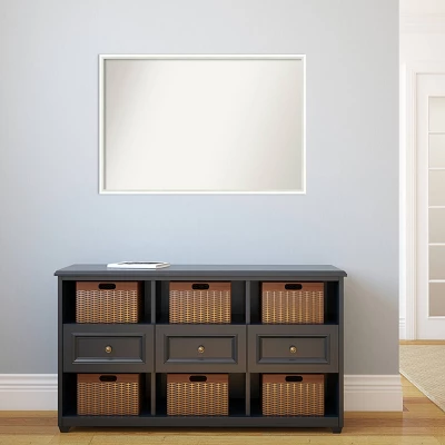 Amanti Art Lucie White Wood Wall Mirror - 37" x 25" Non-Beveled Handcrafted Frame 7 Amanti Art Lucie White Wood Wall Mirror - 37" x 25" Non-Beveled Handcrafted Frame - Image 5