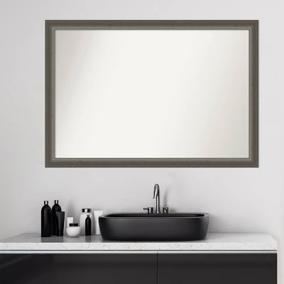 Amanti Art 39" x 27" Domus Wood Bathroom Wall Mirror - Dark Silver 7 Amanti Art 39" x 27" Domus Wood Bathroom Wall Mirror - Dark Silver - Image 5