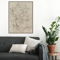 Amanti Art Asia Jensen Outlined Leaves I Framed Canvas Wall Art Gray Wash -Amanti Art Shop GUEST 8bb6e530 6adf 4d17 8736 2259c8d8f119