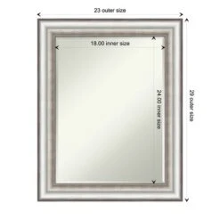Amanti Art Salon Silver Petite Bevel Bathroom Wall Mirror, 29.25 x 23.25 -Amanti Art Shop GUEST 8bc3ae89 a4ec 4b5d 8239 de7137b1aa32