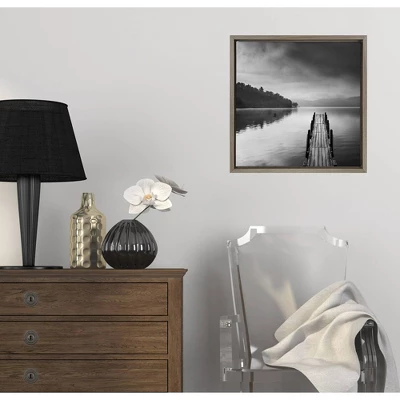 Amanti Art 16" x 16" Lake View With Pier II Framed Canvas Wall Art by George Digalakis 6 Amanti Art 16" x 16" Lake View With Pier II Framed Canvas Wall Art by George Digalakis - Image 4