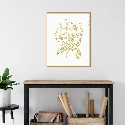 Amanti Art Gold Blooms III Framed Canvas Wall Art - 23 x 28 Sylvie Gold 6 Amanti Art Gold Blooms III Framed Canvas Wall Art - 23 x 28 Sylvie Gold - Image 4