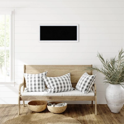 Amanti Art Morgan Wood Framed Black Cork Board (32" x 14") - White & Blue 6 Amanti Art Morgan Wood Framed Black Cork Board (32" x 14") - White & Blue - Image 4