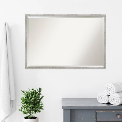 Amanti Art Shiplap White Narrow Framed Bathroom Vanity Wall Mirror - 37" x 25" 6 Amanti Art Shiplap White Narrow Framed Bathroom Vanity Wall Mirror - 37" x 25" - Image 4