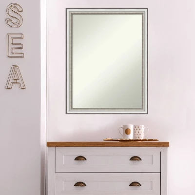 Amanti Art Salon Silver Narrow Wall Mirror - 21" x 27" Non-Beveled 8 Amanti Art Salon Silver Narrow Wall Mirror - 21" x 27" Non-Beveled - Image 6
