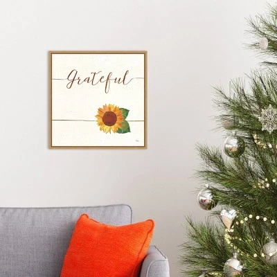 Amanti Art "Grateful" Fall Sunflower Framed Canvas by Veronique Charron 6 Amanti Art "Grateful" Fall Sunflower Framed Canvas by Veronique Charron - Image 4
