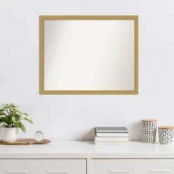 30" X 24" Non-Beveled Grace Brushed Gold Narrow Wall Mirror - Amanti Art -Amanti Art Shop GUEST 8e97a9f0 22cd 429e a45c 16feeb877481