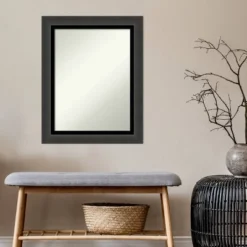 Amanti Art Tuxedo Black Wall Mirror - 23" x 29" Contemporary Non-Beveled Frame -Amanti Art Shop GUEST 8ebce848 e56e 4bcd 8638 70b63d4a0f3b