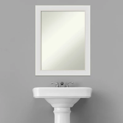 Amanti Art Flair Soft White 22" x 28" Non-Beveled Narrow Bathroom Wall Mirror 10 Amanti Art Flair Soft White 22" x 28" Non-Beveled Narrow Bathroom Wall Mirror - Image 8