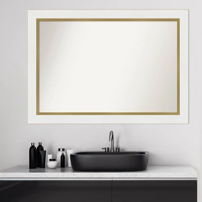 Amanti Art 41x29 Eva Bathroom Wall Mirror - White and Gold Frame 10 Amanti Art 41x29 Eva Bathroom Wall Mirror - White and Gold Frame - Image 8