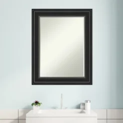 Amanti Art Ridge Black Petite Bevel Bathroom Wall Mirror -Amanti Art Shop GUEST 8fee8289 56cf 434b bb45 0cc770685e0f