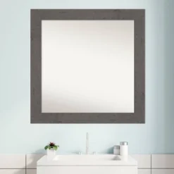 32" X 32" Non-Beveled Rustic Plank Gray Bathroom Wall Mirror - Amanti Art 17 32" X 32" Non-Beveled Rustic Plank Gray Bathroom Wall Mirror - Amanti Art -Amanti Art Shop GUEST 90249501 97ce 49c7 9032 e7fde45544ec