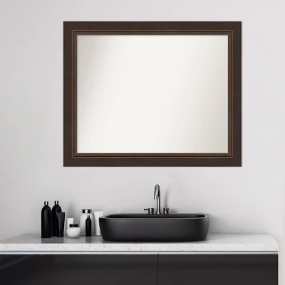 Amanti Art Lara Bronze Wood Wall Mirror - 33" x 27" Non-Beveled 8 Amanti Art Lara Bronze Wood Wall Mirror - 33" x 27" Non-Beveled - Image 6