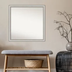 29" X 29" Non-Beveled Salon Silver Narrow Wall Mirror - Amanti Art -Amanti Art Shop GUEST 9150b618 404f 4040 b0a8 e471f093310f