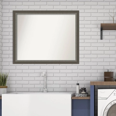 31" X 25" Non-Beveled Domus Wood Bathroom Wall Mirror Dark Silver - Amanti Art 10 31" X 25" Non-Beveled Domus Wood Bathroom Wall Mirror Dark Silver - Amanti Art - Image 8