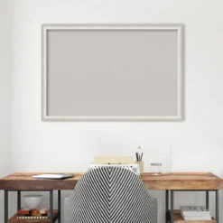 38"x26" Two Tone Wood Frame Gray Cork Board Silver - Amanti Art -Amanti Art Shop GUEST 92524ccb 1c04 49e4 a96d e0490030f966