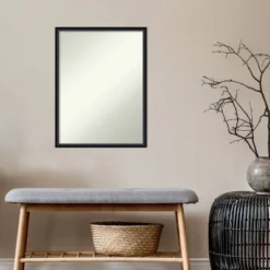 19" X 25" Non-Beveled Lucie Black Wood Wall Mirror - Amanti Art -Amanti Art Shop GUEST 9289bddd 884e 4c84 a69b c9a88507b5de