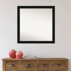 29" X 29" Non-Beveled Avon Black Wall Mirror - Amanti Art -Amanti Art Shop GUEST 9362c790 b9a6 420d 8c79 c8f45bfbeced