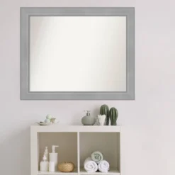 Amanti Art Vista Brushed Nickel 32" x 26" Non-Beveled Bathroom Wall Mirror 15 Amanti Art Vista Brushed Nickel 32" x 26" Non-Beveled Bathroom Wall Mirror -Amanti Art Shop GUEST 93b8e3f6 c3cc 4f2c bba0 13fb9908b16e