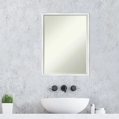 Amanti Art Breeze Distressed White Petite Bevel Wood Bathroom Wall Mirror - 25 x 19 in. 6 Amanti Art Breeze Distressed White Petite Bevel Wood Bathroom Wall Mirror - 25 x 19 in. - Image 4