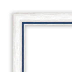 Amanti Art Morgan Wood Non-Beveled Bathroom Wall Mirror - 38" x 26" White and Blue -Amanti Art Shop GUEST 942aec37 15f7 4542 984e 76a8f4689227 1