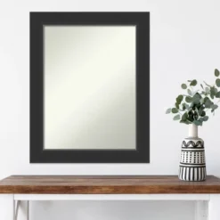 23" X 29" Non-Beveled Corvino Black Wood Wall Mirror - Amanti Art -Amanti Art Shop GUEST 94607ec5 972f 430f 999b 90d2e7179500