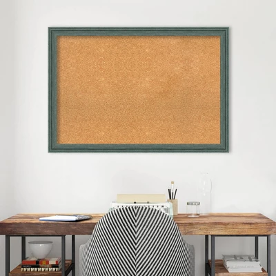 Amanti Art 39"x27" Upcycled Wood Framed Natural Cork Board - Teal/Gray 10 Amanti Art 39"x27" Upcycled Wood Framed Natural Cork Board - Teal/Gray - Image 8